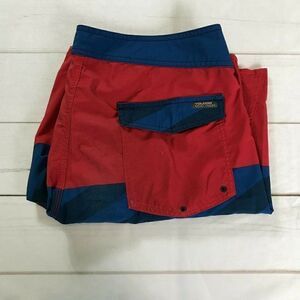 Volcom Mens Mod Tech Red Blue Board Shorts Size 36